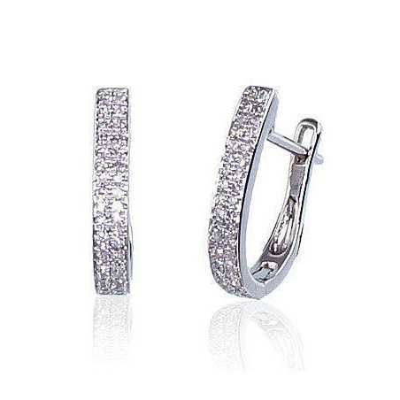 Zelta auskari 1200272(Au-W)_DI, Baltais Zelts	585°, Briljanti 