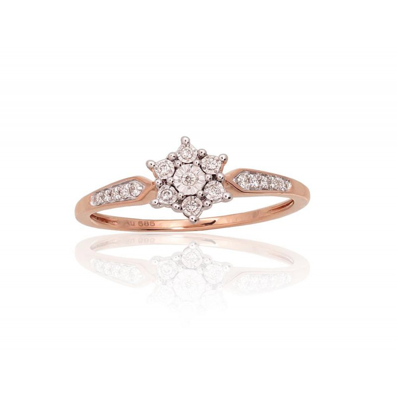 Zelta gredzens 1101053(Au-R+PRh-W)_DI, Sarkanais Zelts	585°, rodijs (pārklājums) , Briljanti 