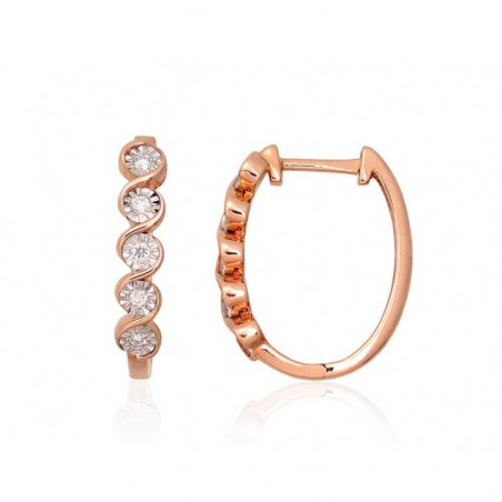 Zelta auskari 1201422(Au-R+PRh-W)_DI, Sarkanais Zelts	585°, rodijs (pārklājums) , Briljanti 