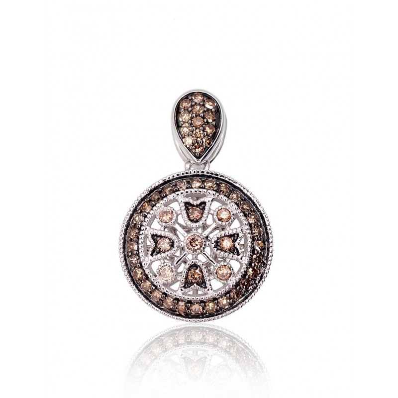 Zelta kulons 1300940(Au-W+PRh-Bk)_DICH, Baltais Zelts	585°, rodijs (pārklājums) , Briljanti 