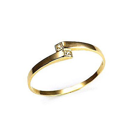 Zelta gredzens 1100003(Au-Y)_CZ, Dzeltenais Zelts	585°, Cirkoni 