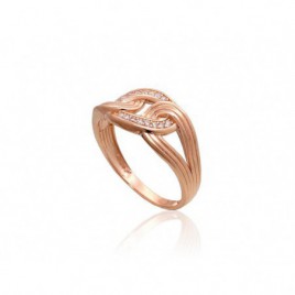 Zelta gredzens 1101082(Au-R)_CZ, Sarkanais Zelts	585°, Cirkoni 