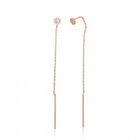 Zelta auskari 1201429(Au-R)_CZ, Sarkanais Zelts	585°, Cirkoni 