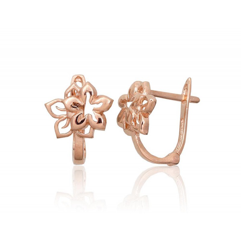 Zelta auskari ar  angļu  slēdzēju 1201448(Au-R), Sarkanais Zelts	585°