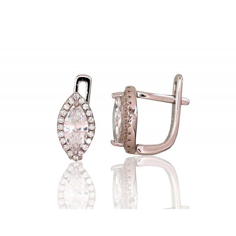 Sudraba auskari  2202956(PRh-Gr)_CZ, Sudrabs	925°, rodijs (pārklājums), Cirkoni 