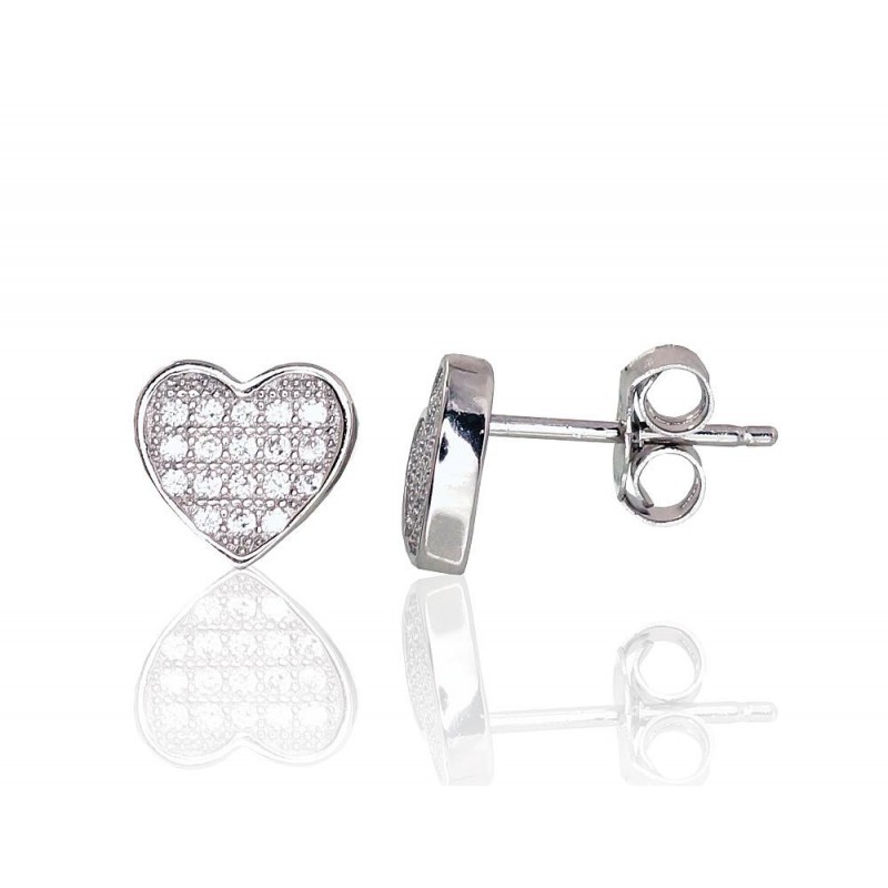 Sudraba auskari-puseti 2202965(PRh-Gr)_CZ, Sudrabs	925°, rodijs (pārklājums), Cirkoni 