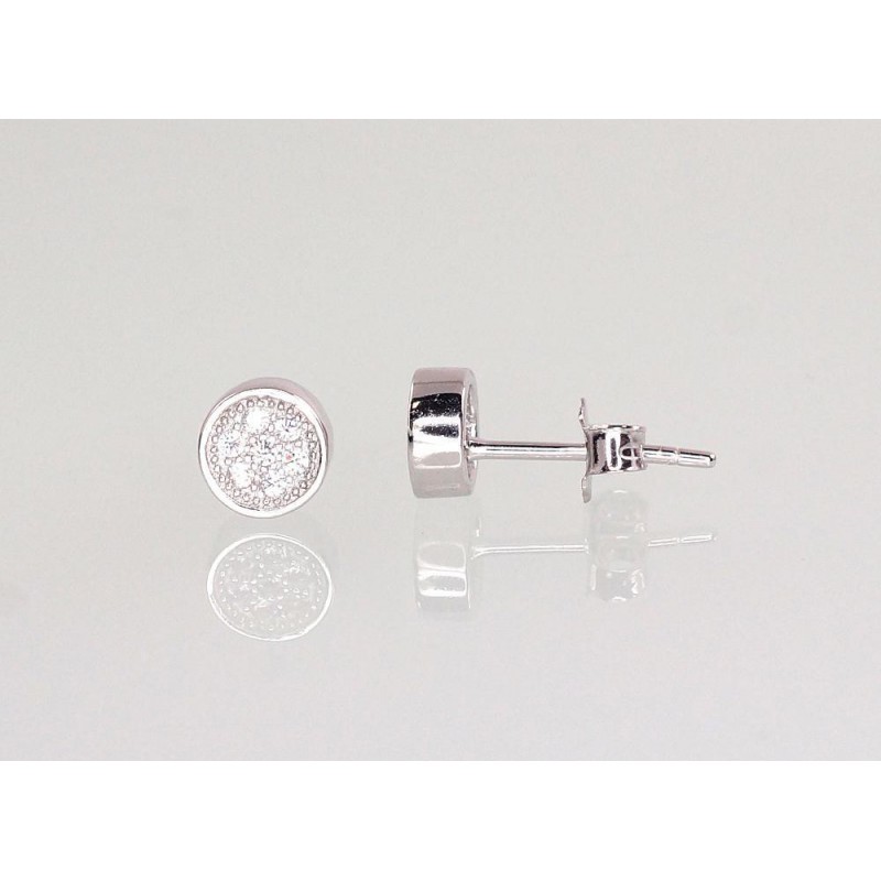 Sudraba auskari-puseti 2202966(PRh-Gr)_CZ, Sudrabs	925°, rodijs (pārklājums), Cirkoni 