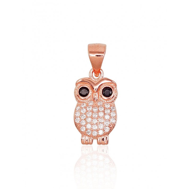 Sudraba kulons 2301648(PAu-R)_CZ+CZ-BK, Sudrabs	925°, sarkanais zelts (pārklājums), Cirkoni 