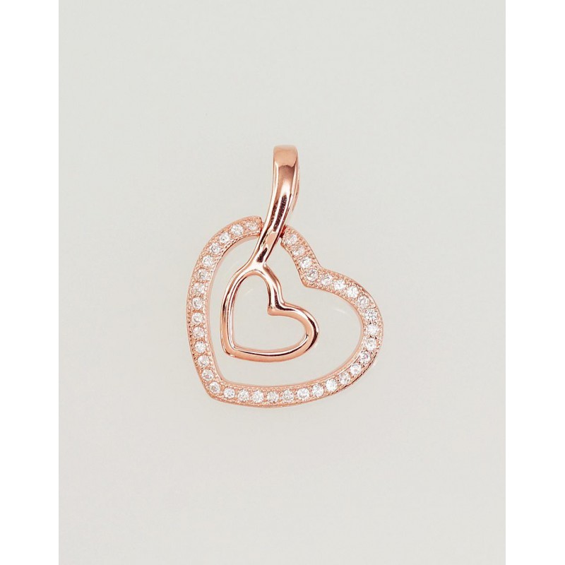 Sudraba kulons 2301660(PAu-R)_CZ, Sudrabs	925°, sarkanais zelts (pārklājums), Cirkoni 