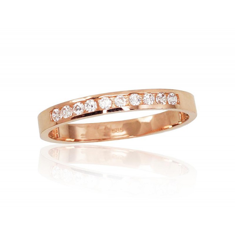 Zelta gredzens 1100832(Au-R)_CZ, Sarkanais zelts	585°, Cirkoni 