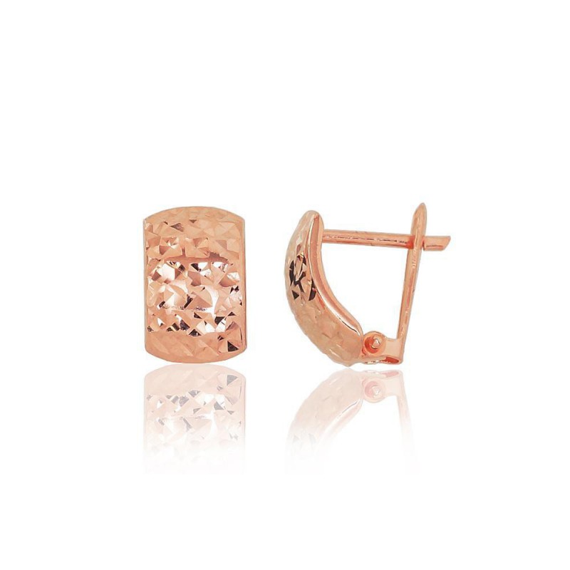 Zelta auskari ar  angļu  slēdzēju 1201087(Au-R), Sarkanais Zelts	585°