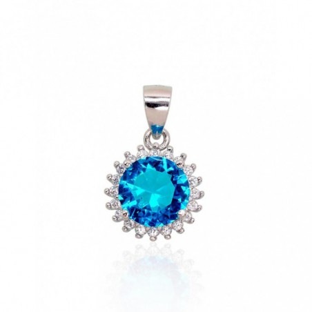 Sudraba kulons 2301642(PRh-Gr)_CZ+CZ-AQ, Sudrabs	925°, rodijs (pārklājums), Cirkoni 