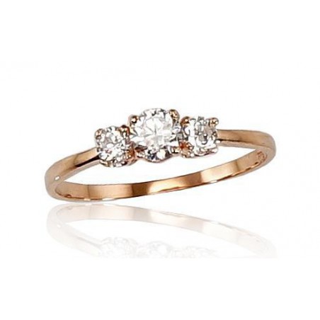 Zelta gredzens 1100240(Au-R)_CZ, Sarkanais zelts	585°, Cirkoni 