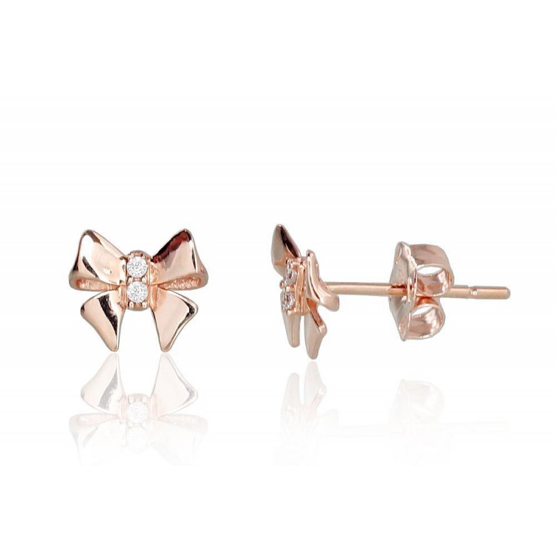 Zelta auskari-puseti 1200954(Au-R)_CZ, Sarkanais Zelts	585°, Cirkoni 