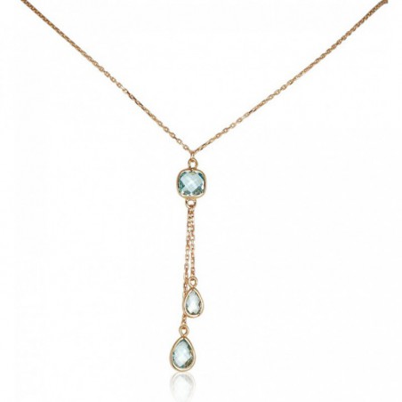 Zelta kaklarota 1500007(AU-R)_TZLB, Sarkanais zelts	585°, Debess zils topāzs 