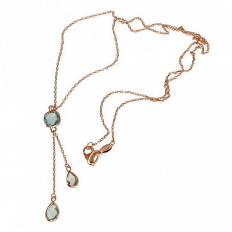 Zelta kaklarota 1500007(AU-R)_TZLB, Sarkanais zelts	585°, Debess zils topāzs 