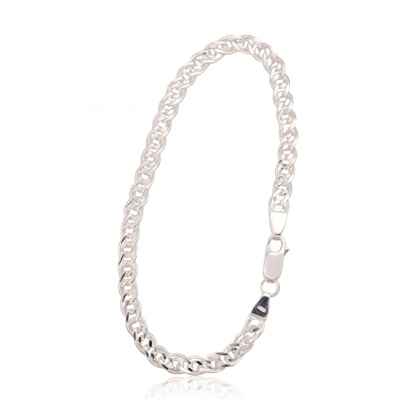 Sudraba ķēdīte Mona Liza 4,9 mm , dimantu apstrādājums