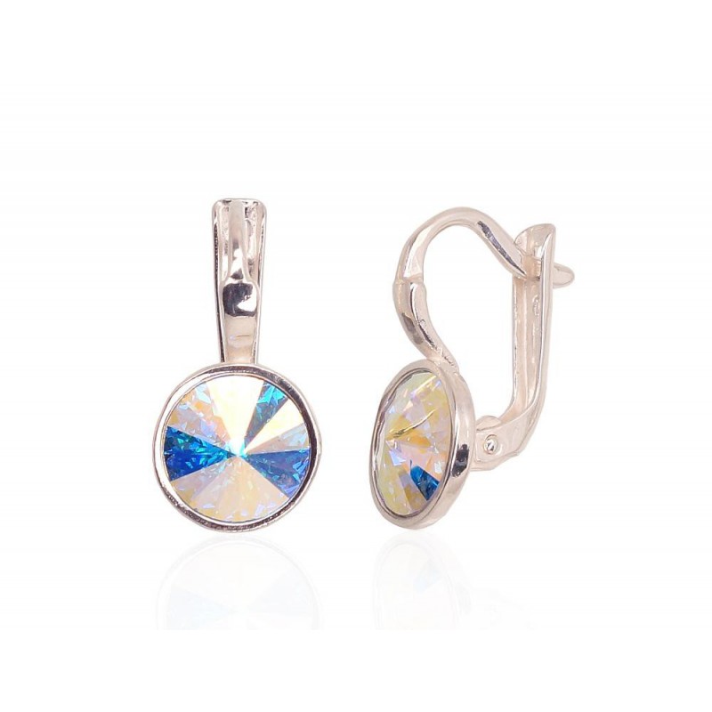 Sudraba auskari ar  angļu  slēdzēju 2201712_SV-MIXW, Sudrabs	925°, Kristāli 