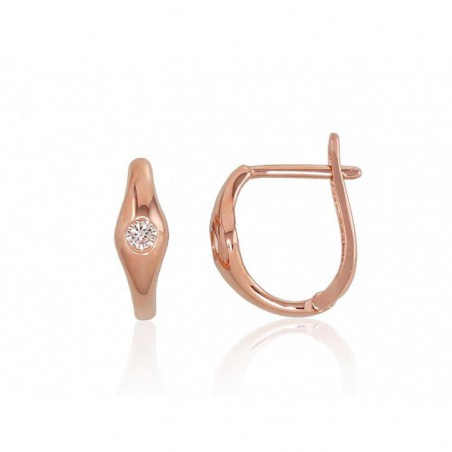 Zelta auskari ar  angļu  slēdzēju 1200937(Au-R)_CZ, Sarkanais Zelts	585°, Cirkoni 