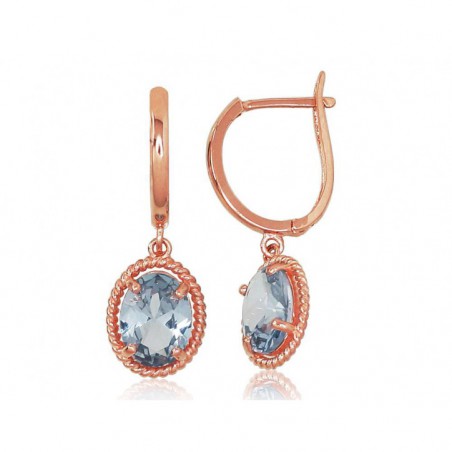 Zelta auskari ar angļu slēdzēju 1201106(Au-R)_CZ-LAQ, Sarkanais zelts	585°, Cirkoni 