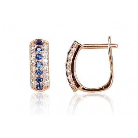 Zelta auskari ar angļu slēdzēju 1200641(Au-R)_CZ+CZ-B, Sarkanais zelts	585°, Cirkoni 