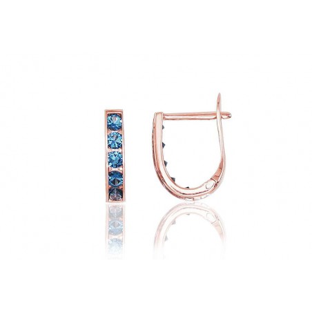 Zelta auskari ar angļu slēdzēju 1200001(Au-R)_CZ-B, Sarkanais zelts	585°, Cirkoni 