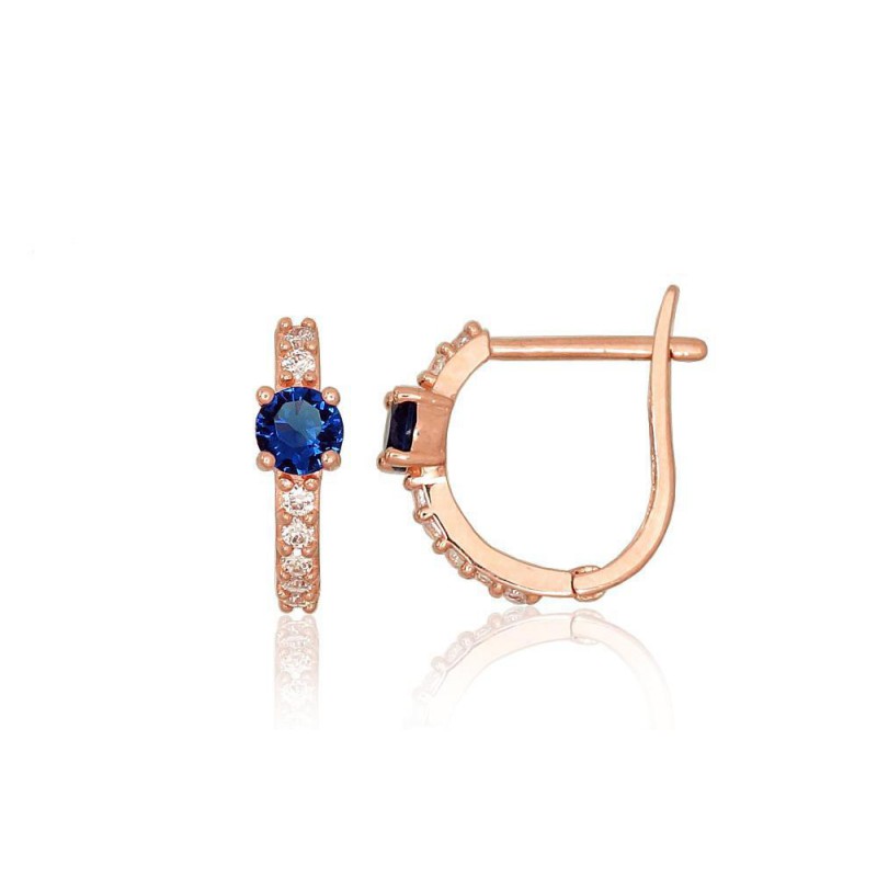 Zelta auskari ar angļu slēdzēju 1201108(Au-R)_CZ+CZ-B, Sarkanais zelts	585°, Cirkoni 