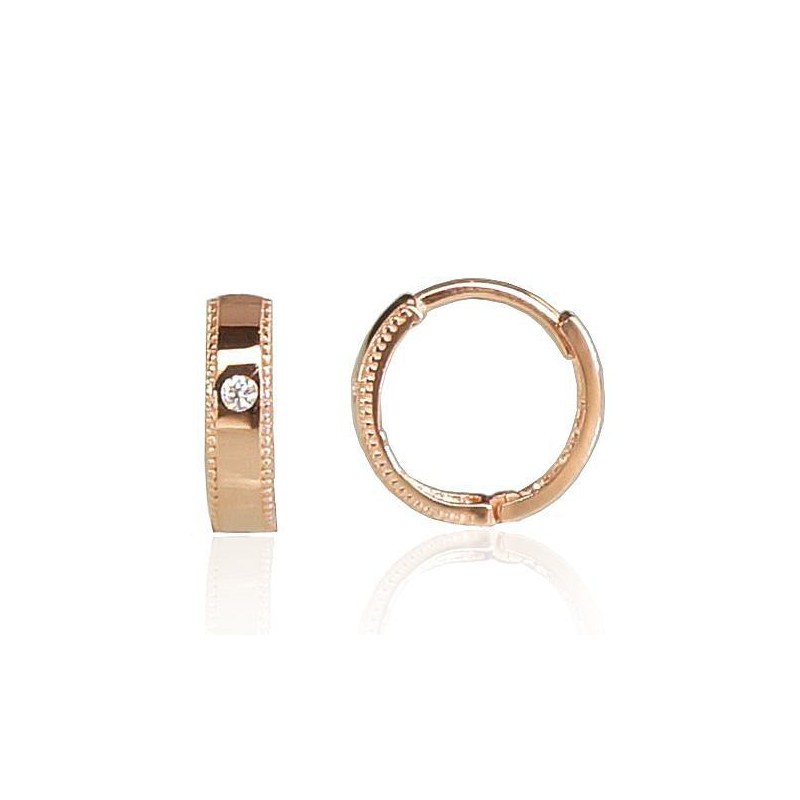 Zelta auskari  1200647(Au-R)_CZ, Sarkanais zelts	585°, Cirkoni 