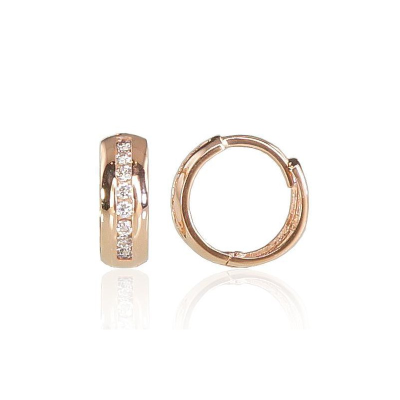 Zelta auskari  1200648(Au-R)_CZ, Sarkanais zelts	585°, Cirkoni 