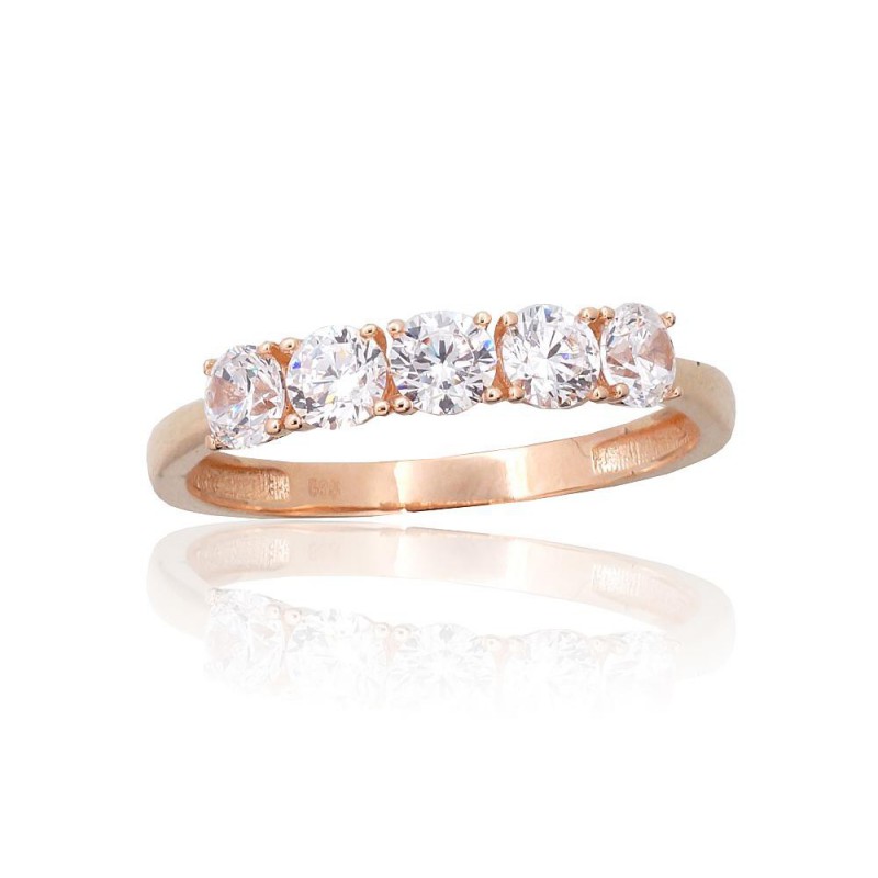 Zelta gredzens 1101095(Au-R)_CZ, Sarkanais Zelts	585°, Cirkoni 