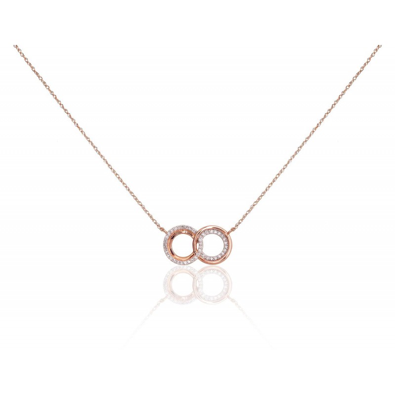 Zelta kaklarota 1500043(Au-R+PRh-W)_DI, Sarkanais Zelts	585°, rodijs (pārklājums) , Briljanti 