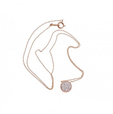 Zelta kaklarota 1500042(Au-R+PRh-W)_DI, Sarkanais Zelts	585°, rodijs (pārklājums) , Briljanti 