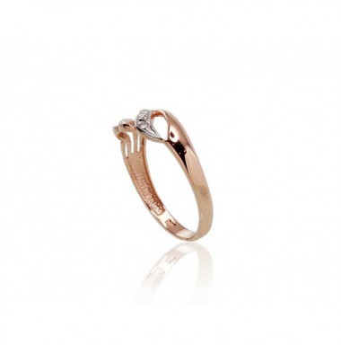 Zelta gredzens 1100460(Au-R+PRh-W)_CZ, Sarkanais Zelts	585°, rodijs (pārklājums) , Cirkoni 