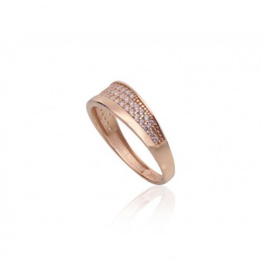 Zelta gredzens 1100835(Au-R)_CZ, Sarkanais Zelts	585°, Cirkoni 