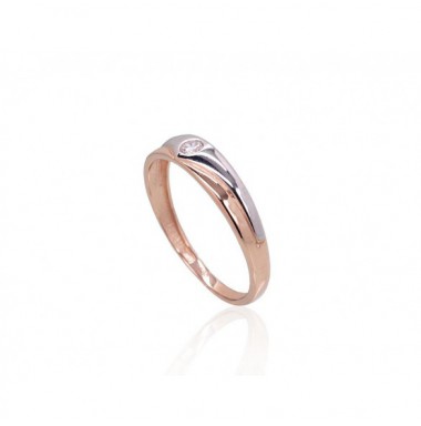 Zelta gredzens 1100909(Au-R+PRh-W)_CZ, Sarkanais Zelts	585°, rodijs (pārklājums) , Cirkoni 