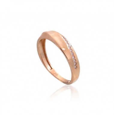 Zelta gredzens 1100972(Au-R)_CZ, Sarkanais Zelts	585°, Cirkoni 