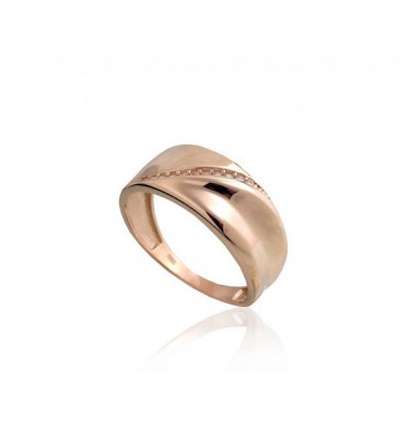 Zelta gredzens 1100973(Au-R)_CZ, Sarkanais Zelts	585°, Cirkoni 