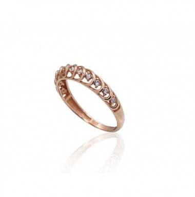 Zelta gredzens 1101002(Au-R)_CZ, Sarkanais Zelts	585°, Cirkoni 