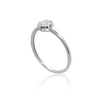 Zelta gredzens 1101022(Au-W)_DI, Baltais Zelts	585°, Briljanti 