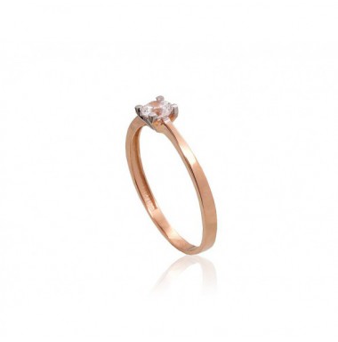 Zelta gredzens 1101078(Au-R+PRh-W)_CZ, Sarkanais Zelts	585°, rodijs (pārklājums) , Cirkoni 