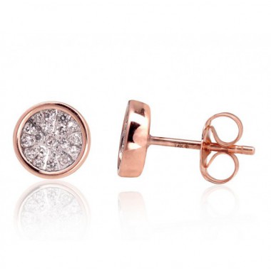 Zelta auskari 1201406(Au-R+Au-W)_DI, Sarkanais/Baltais Zelts	585°, Briljanti 