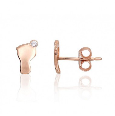 Zelta auskari-puseti 1201373(Au-R)_CZ, Sarkanais Zelts	585°, Cirkoni 