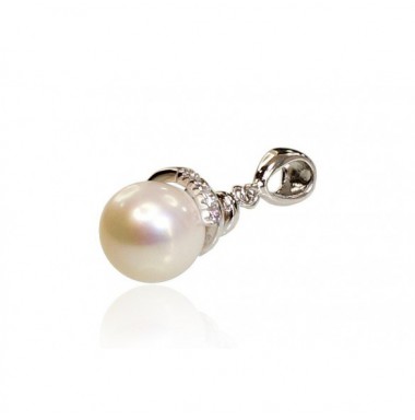 Zelta kulons 1300050(Au-W)_CZ+PE, Baltais Zelts	585°, Cirkoni , Pērles 