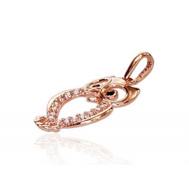 Zelta kulons 1300357(Au-R)_CZ+CZ-BK, Sarkanais zelts	585°, Cirkoni 