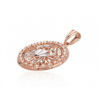 Zelta kulons - zodiaka zīme 1300453(Au-R+PRh-W)_CZ (Vēzis), Sarkanais Zelts	585°, rodijs (pārklājums) , Cirkoni 