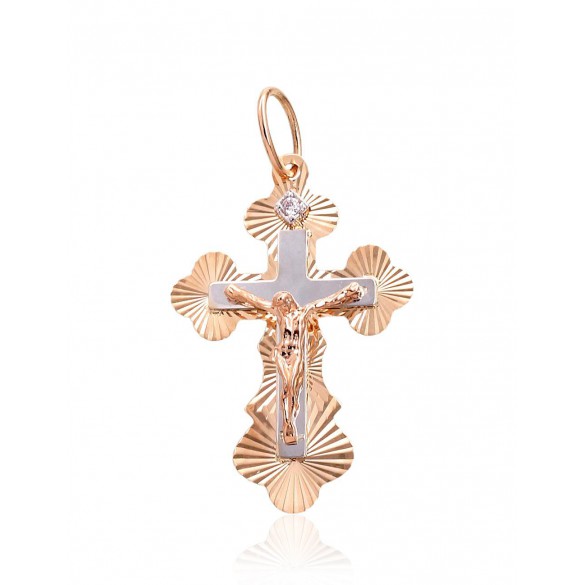 Zelta kulons 1300901(Au-R+PRh-W)_CZ, Sarkanais Zelts	585°, rodijs (pārklājums) , Cirkoni 