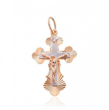 Zelta kulons 1300901(Au-R+PRh-W)_CZ, Sarkanais Zelts	585°, rodijs (pārklājums) , Cirkoni 