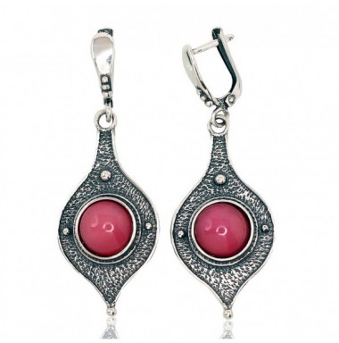 Sidabriniai auskarai ant cilindrinės spynos0