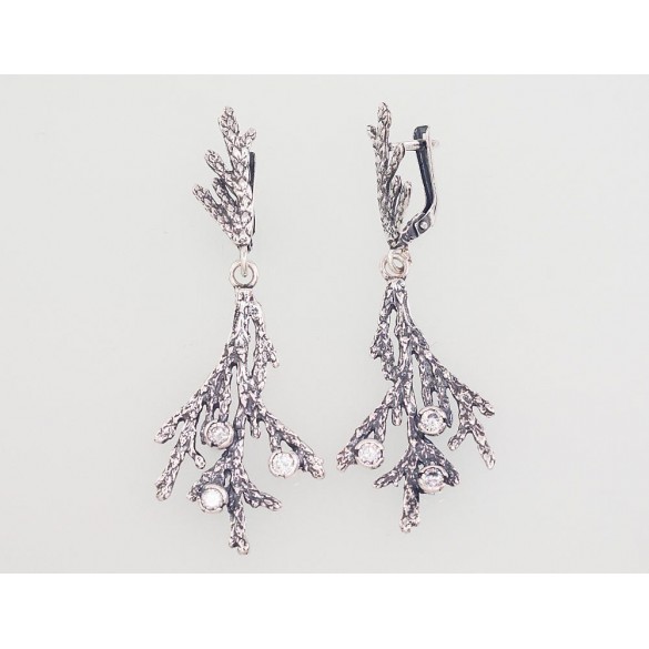 Sudraba auskari ar angļu slēdzēju