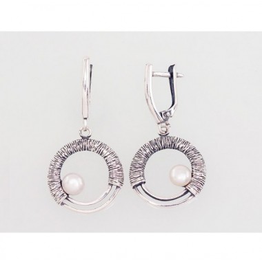 Sudraba auskari ar angļu slēdzēju